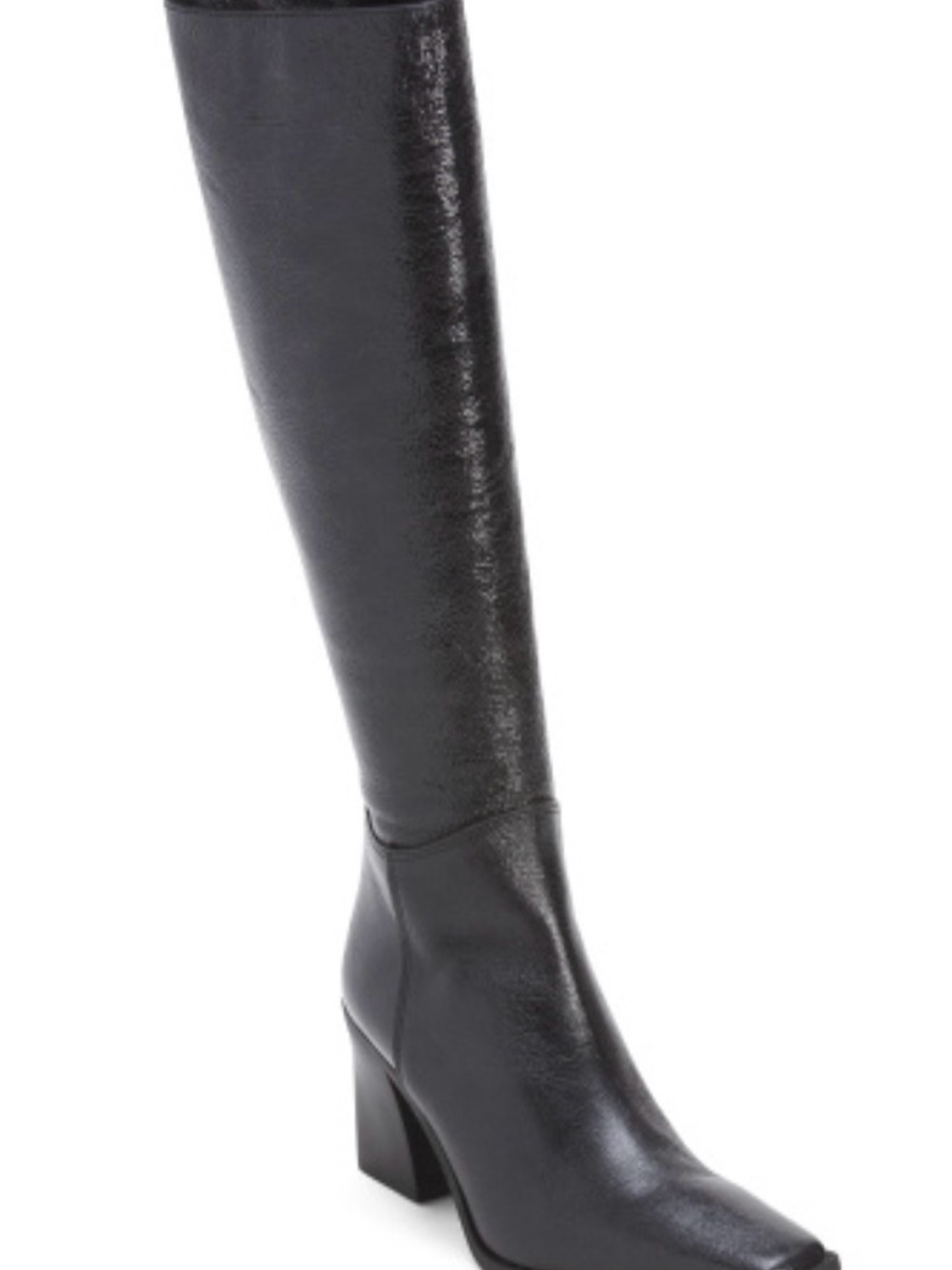Tall Black Heeled Knee-High Boots